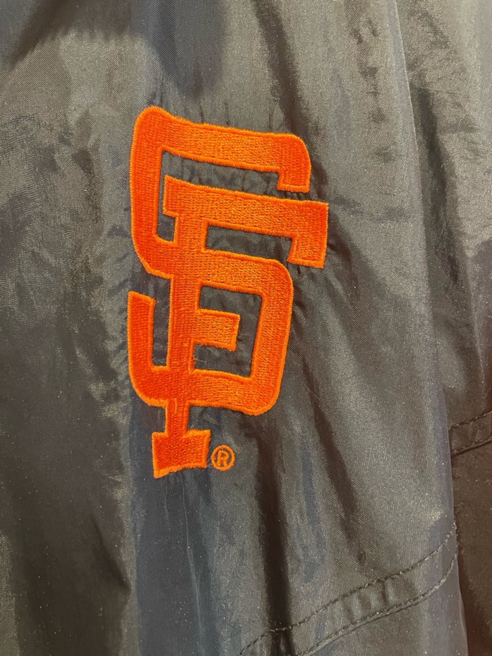 STARTER San Francisco Giants Black & Orange Windbreaker Jacket - Picture 2 of 7